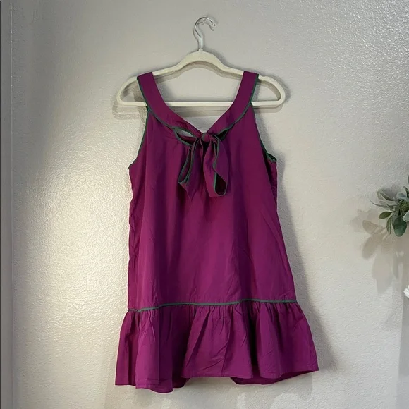 Twentyone Women’s Magenta Floral Embroidered Mini Dress Sz M Ruffle Sleeveless - Picture 8 of 9